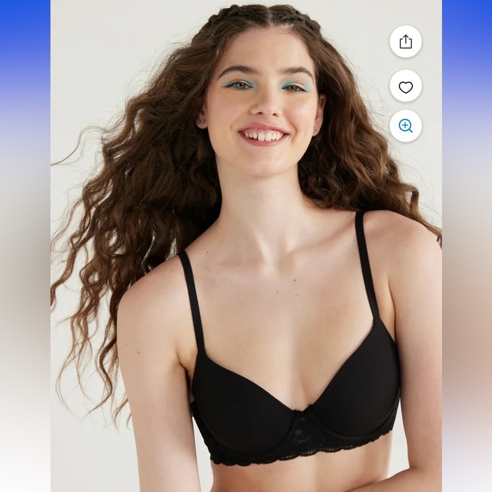 No Boundaries Demi Underwire Lace Trim T-shirt Bra